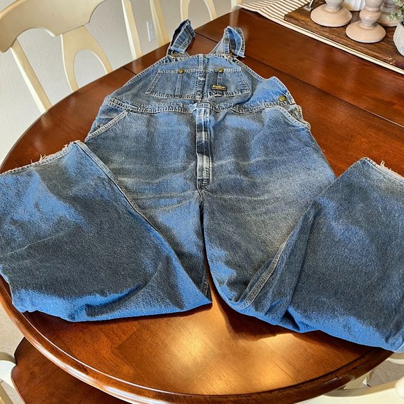 VTG Oshkosh BGosh Overalls Men's 42x30 Bibs Sanforized Union Made Vestbak USA - Picture 1 of 11